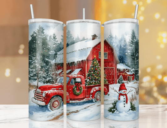 Red Truck Christmas Tumbler